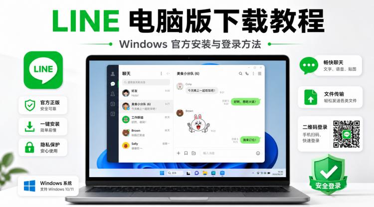 LINE 电脑版怎么下载才安全?Windows 官方安装与登录教程 封面图
