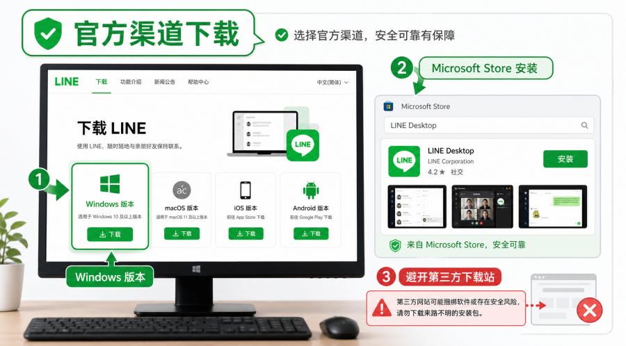 LINE 电脑版怎么下载才安全?Windows 官方安装与登录教程 正文图 1